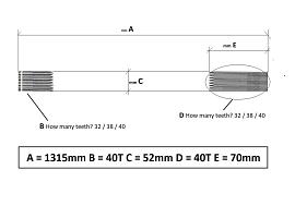Kessler rigid drive shaft L=1315