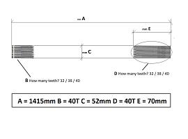 Kessler rigid drive shaft L=1415