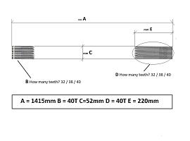 Kessler rigid drive shaft L=1415