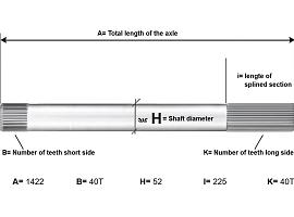 Kessler rigid drive shaft L=1422