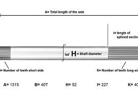Krupp 70 GMT rigid drive shaft axle 4